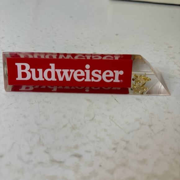 Budweiser Acrylic Lucite 3 Sided Beer Tap Handle   Eagle Retro Vintage - Picture 2 of 6